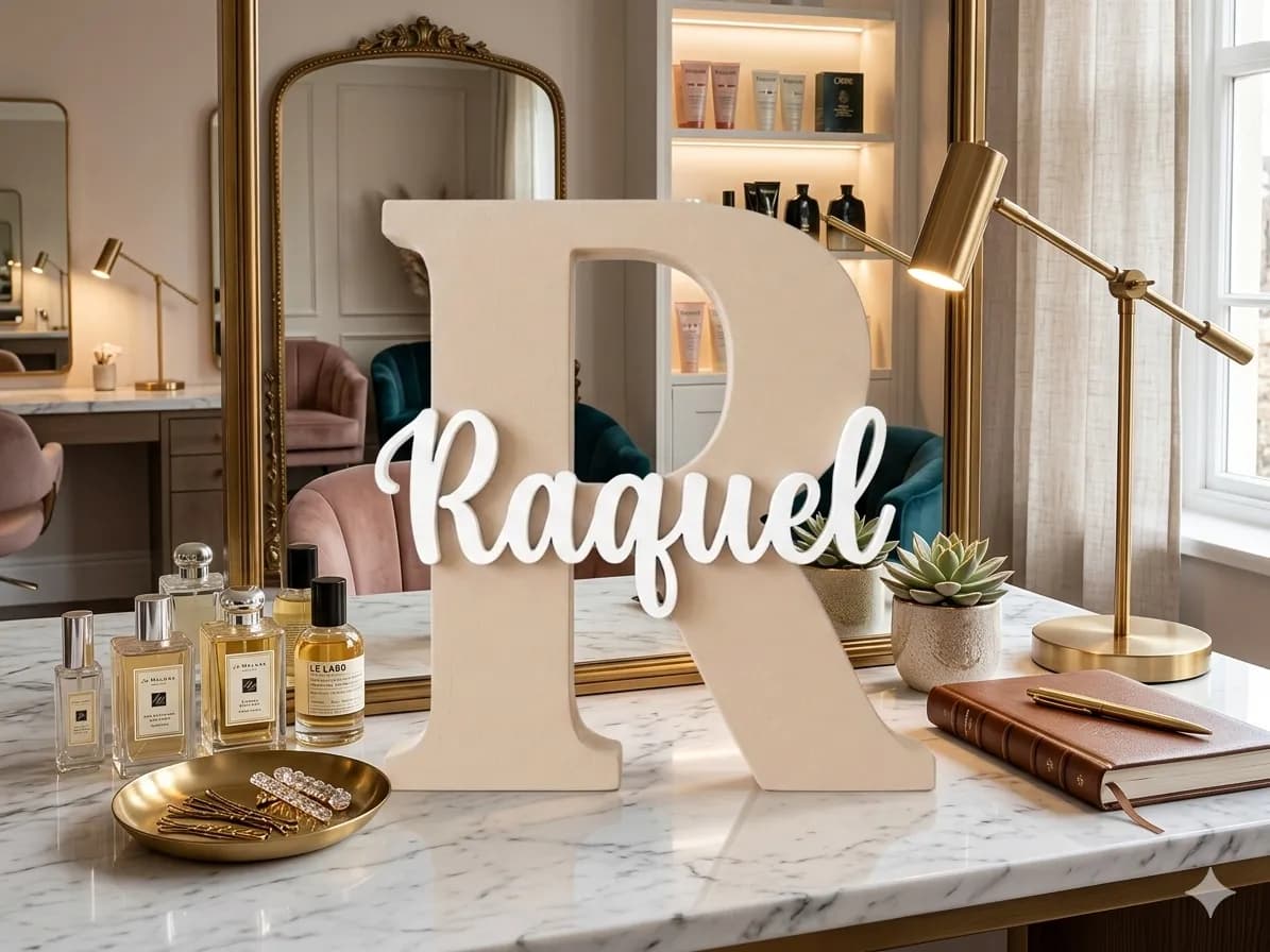 Placa de Nome Personalizada com Inicial 13cm