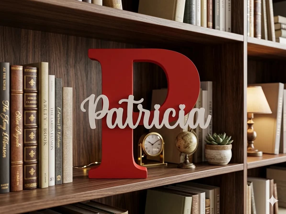 Placa de Nome Personalizada com Inicial 18cm