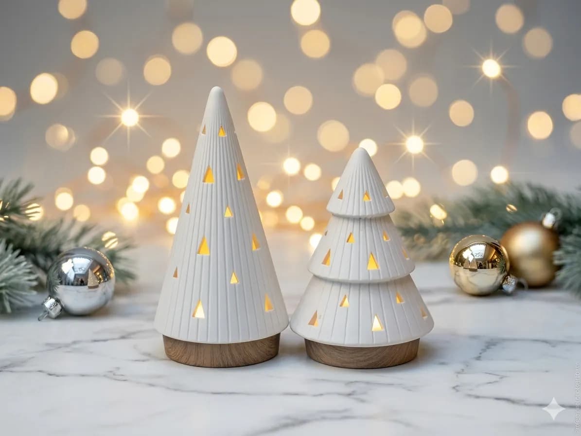 Porta-Vela de LED de Árvore de Natal Moderno