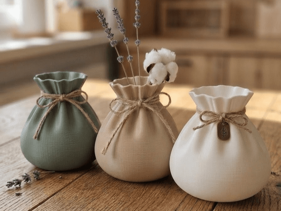 Vaso Minimalista com Cordão – Decoração Rústica Aconchegante