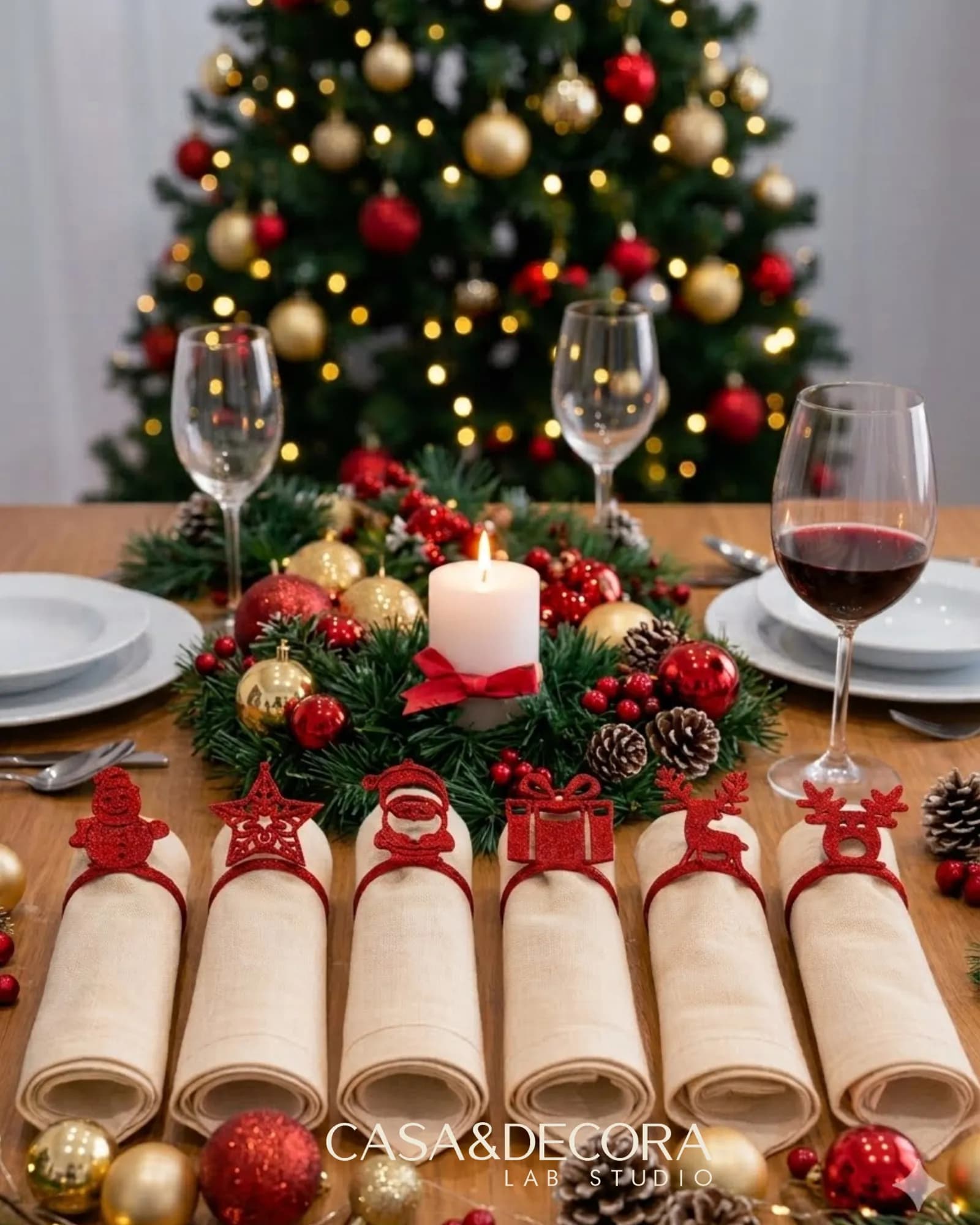 Enfeite de Guardanapo de Mesa para o Natal