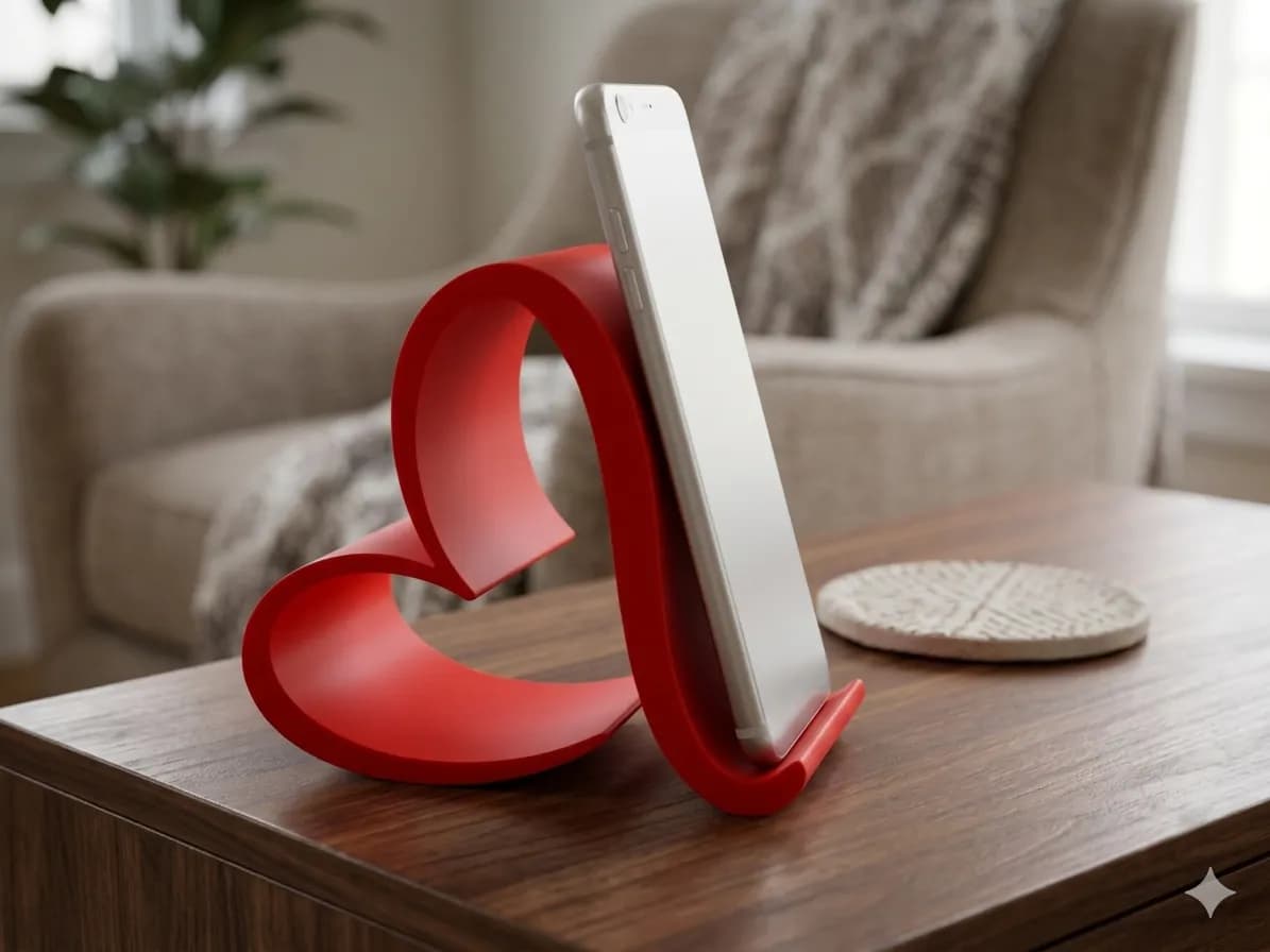 Suporte para Celular em Formato de Coração