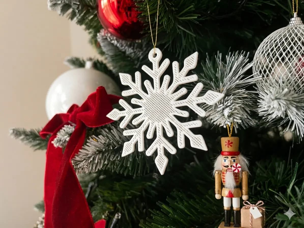 Conjunto de Enfeites de Flocos de Neve para Árvore de Natal